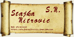 Stajka Mitrović vizit kartica